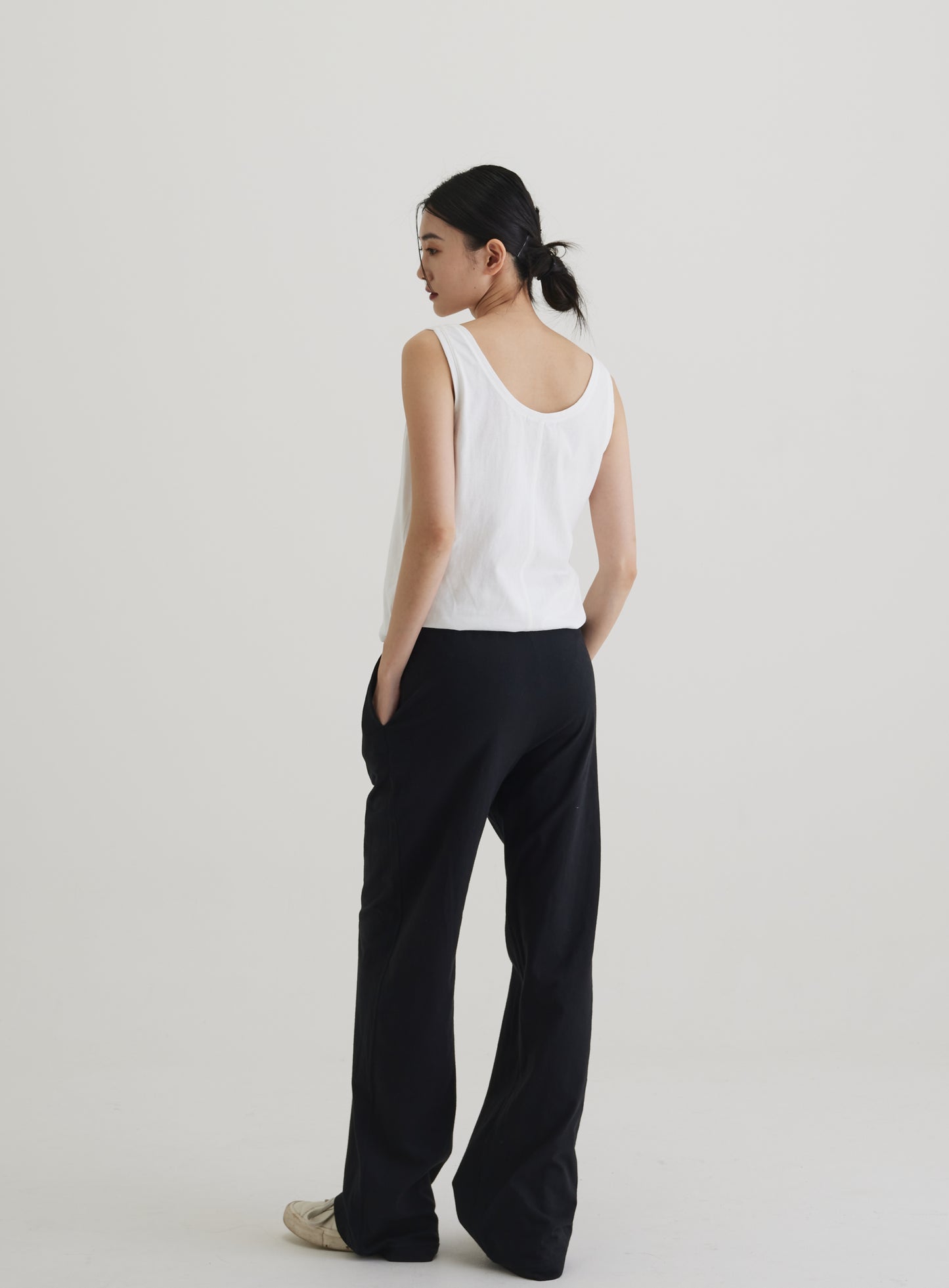 Wide straight trousers organic cotton black