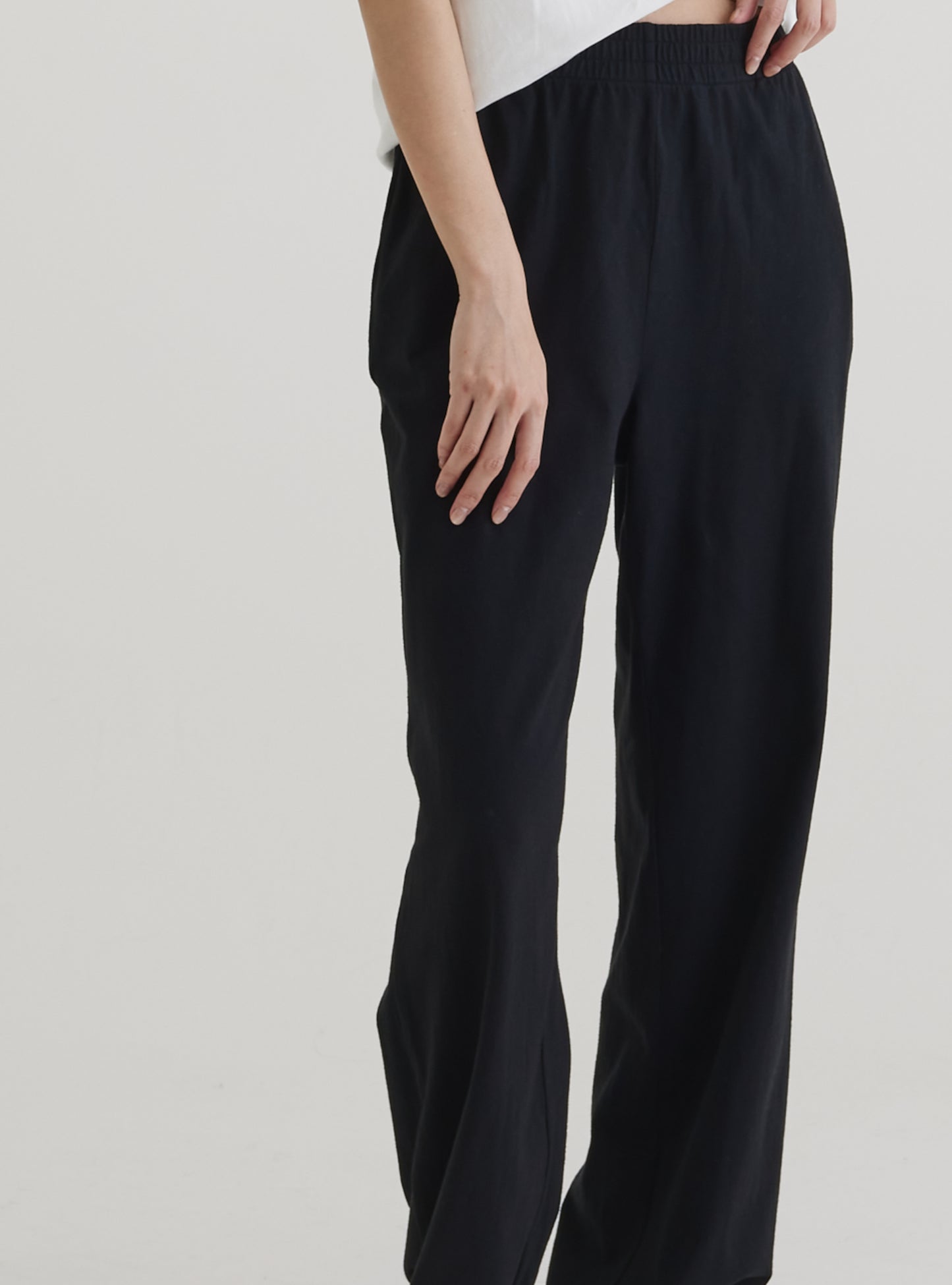 Wide straight trousers organic cotton black