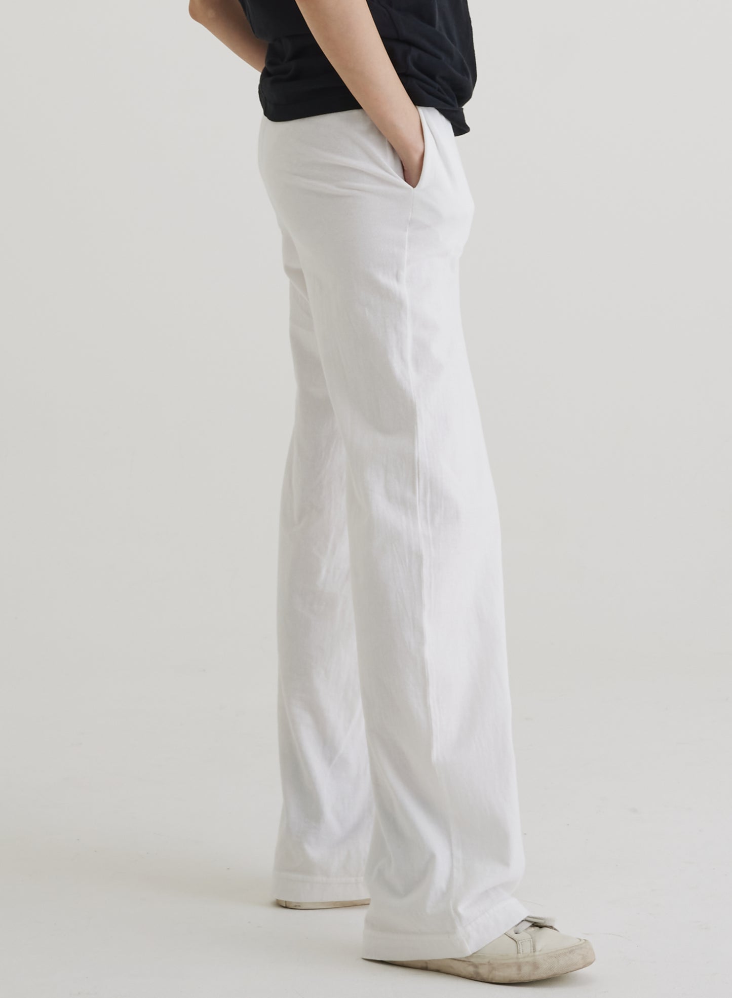 Wide straight trousers organic cotton white